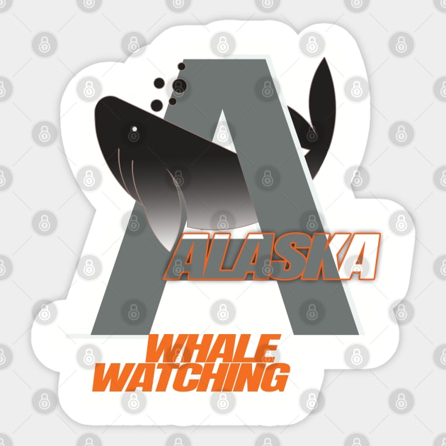 Alaska Whale Watching humpback beluga orca killer whales Sticker by TeeText